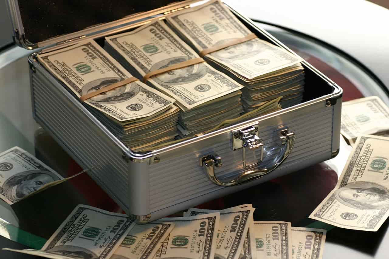 money in a briefcase